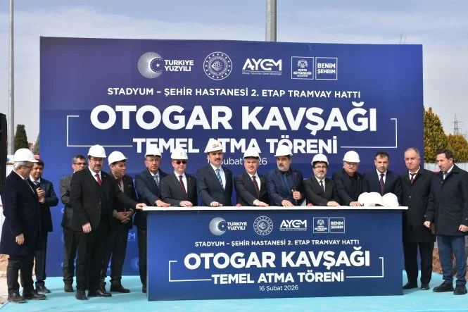 Konya’da Şehir Hastanesi-Stadyum Tramvay Hattı’nın 2. etap Otogar Kavşağı temeli atıldı