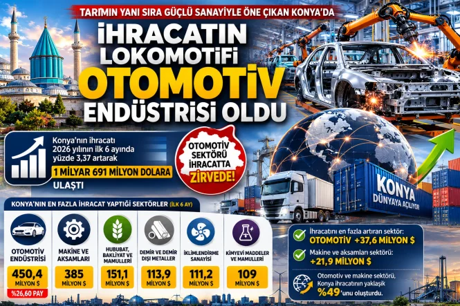 Tarım Şehri Konya’da İhracatın Lokomotifi Otomotiv Endüstrisi Oldu