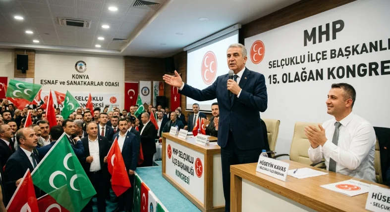 MHP Selçuklu İlçe Kongresi Gerçekleşti: Hüseyin Kavas Yeni Başkan Seçildi