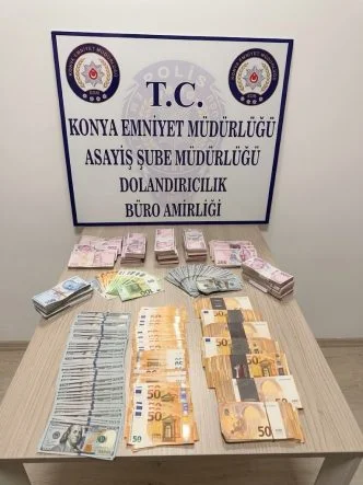 Konya'da dolandırıcılık operasyonunda yakalanan 2 zanlı tutuklandı