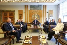 TBMM Başkanı Numan Kurtulmuş, SÜ Rektörü Prof. Dr. Yılmaz'ı ziyaret etti
